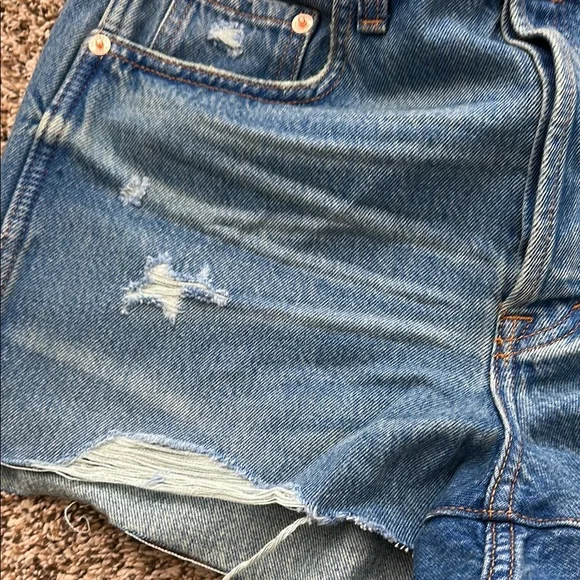 Women's High Rise Cutoff Mini Jean Shorts - Picture 5 of 6